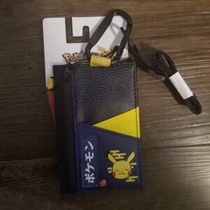 Pokemon Pikachu Wallet / Card Holder with carabiner and strap